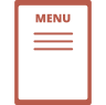 Menu icon graphic representing customizable catering menu options.