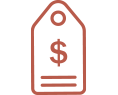 Icon of a price tag symbolizing clear and transparent catering pricing.