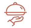 Icon representing drop-off and full-service graduation catering options, allowing hosts to choose delivery-only or complete setup and service in Columbus