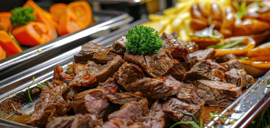 Buffet beef entree tray
