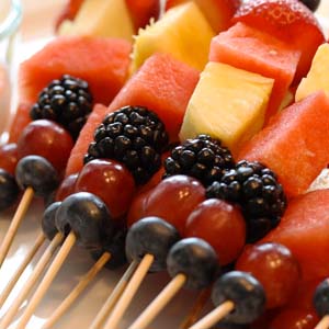 Fruit kabobs for catering