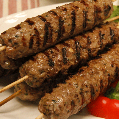 Indian lamb skewers for catering